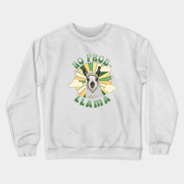 No Prob Llama Boho Llama Crewneck Sweatshirt by Suneldesigns